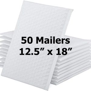 50 Adhesive Poly Bubble Mailer Shipping Envelopes
